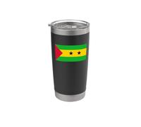 Bandiera Sao Tomé e Principe Bicchiere termico in acciaio inox doppia parete