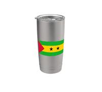 Bandiera Sao Tomé e Principe Bicchiere termico in acciaio inox doppia parete