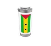 Bandiera Sao Tomé e Principe Bicchiere termico in acciaio inox doppia parete