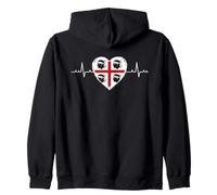 Bandiera Sardegna Heartbeat Four Moors Pride Design Felpa con Cappuccio