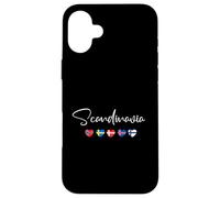 Bandiera Scandinavia Cuore - Norvegia Svezia Danimarca Souvenir Custodia per iPhone 16 Plus