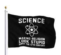 Bandiera scientifica che fa sembrare stupida la religione dal 17 ° secolo per esterni 3x5
