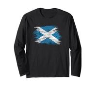 Bandiera Scozzese Grunge Style Design Scozia Heritage Saltire Maglia a Manica