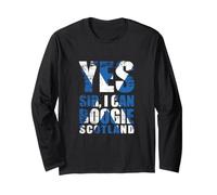 Bandiera Scozzese retrò con Scritta Yes Sir I Can Boogie Maglia a Manica