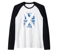 Bandiera Scozzese retrò con Scritta Yes Sir I Can Boogie Maglia con Maniche Raglan