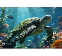 Bandiera Sea Turtle Summer Beautiful Underwater Ocean Coral Reef Fish