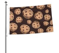 Bandiera Seamless Picture Of Chocolate Chip Cookies Bandiera Di Benvenuto 2 Occhielli Metallici Striscione All'Aperto, Per Feste Strada, All'Aperto Al Coperto, Balcone, 90x150cm