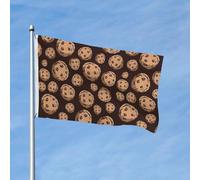 Bandiera Seamless Picture Of Chocolate Chip Cookies Bandiera In Poliestere 2 Occhielli Metallici Rinforzata Striscione All'Aperto, Per Feste Estive, All'Aperto Al Coperto, Celebrazioni, 90x150cm