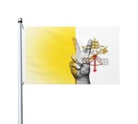 Bandiera Segno Di Pace Della Città Del Vaticano Colore Vivido Garden Flag Resistente Ai Raggi Uv Bandiere Pirata Per Home Interno Marce 3X5Ft