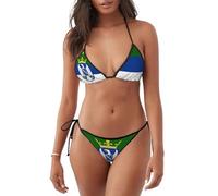 Bandiera serba 1 Set Bikini da Donna con Allacciatura al Collo, Triangolo, Due Pezzi, Costume da Bagno per Spiaggia, Piscina, Vacanze.