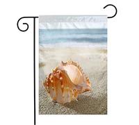 Bandiera Shell Cockleshell Seashore On Sandy Sunlight Beach Parks Pacific Summer Outdoor Copy Colori Vivaci Bandiera Di Benvenuto, Per Balcone, Giardino, 30x45cm