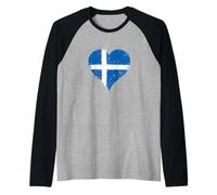 Bandiera Shetland Isles per Expat o Orgoglio Shetland Scozia Maglia con Maniche Raglan