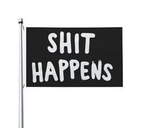 Bandiera "Shit Happens" 3x5 per esterni, bandiera unica per esterni, stendardo per casa, giardino, patio 3x5 piedi, arazzo "Shit Happens" da appendere al muro