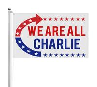Bandiera "Siamo tutti Charlie", bandiera patriottica americana per la giustizia di Kirk, 3x5, striscione da giardino per esterni stampato su entrambi i lati