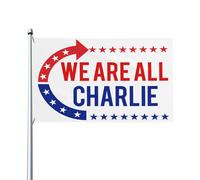 Bandiera "Siamo tutti Charlie" Justice For Kirk 3x5 Bandiere da esterno Striscione da giardino