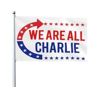 Bandiera "Siamo tutti Charlie" Justice For Kirk 4x6 Bandiere Striscioni da Giardino per Esterni