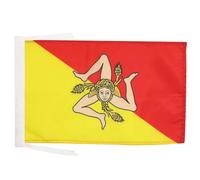 BANDIERA SICILIA 45x30cm - BANDIERINA SICILIANA - ITALIA 30 x 45 cm cordicelle - AZ FLAG