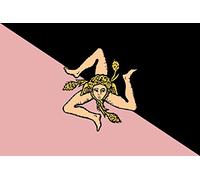 Bandiera Sicily pink and black | Sicilian flag - Pink and black version featuring US Città di Palermo colours | bandiera paesaggio | 0.06 m² | 20x30cm per supporti da auto Diplomat-Flags