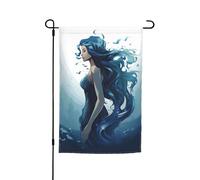 Bandiera sirena blu 30,5 x 45,7 cm bandiere per esterni verticale doppia bandiera da giardino grande cartello bandiere per casa cortile esterno bandiera decorativa per prato, decorazione portico