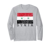 Bandiera siriana della Siria Distressed Uomini Donne Bambini Arabi Maglia a Manica