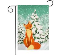 Bandiera Sitting Red Fox Sat Winter Animals Looking In Wildlife Exterior Fur Symbol Animal Prova Di Sbiadimento Stagione Bandiera, Per Giardino, All'Aperto Al Coperto, 30x45cm