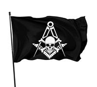 Bandiera Skull And Cross Bones Square Compass Mason Bandiere 90X150cm