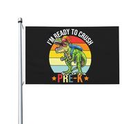 Bandiera Sono Pronto A Schiacciare Il Dinosauro Grafico Colorato Personalizzata Garden Flag Decor Bandiere Pirata Per Raduni Esterno Bar 3X5Ft