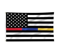 Bandiera sottile della linea blu, rossa e oro, 3 x 5 piedi con occhielli