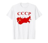 Bandiera Sovietica URSS CCCP Mappa dell'Unione Sovietica Maglietta