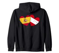 Bandiera Spagna Austria Cuore Spagna Austria Amicizia Felpa con Cappuccio