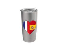 Bandiera Spagna Francia per Orgoglio Spagnolo Francese Expat Bicchiere termico in acciaio inox doppia parete