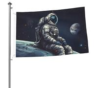 Bandiera spaziale astronauta 0,6 x 0,9 m stampa su entrambi i lati bandiera da giardino bandiere di benvenuto per esterni bandiera per esterni banner cartelli per interni cortile decorazione per