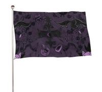 Bandiera spettrale gotica viola nera 152,4 x 243,8 cm, stampa su entrambi i lati, bandiera decorativa da giardino, non sbiadisce, con occhielli in ottone da appendere, sfondo fotografico per interni