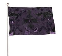 Bandiera spettrale gotica viola nera 88,9 x 150 cm bandiera da giardino stampata su entrambi i lati bandiera decorativa non sbiadisce bandiera da cortile con occhielli in ottone da appendere sfondo