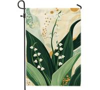 Bandiera Spring Flower Green Lily Of The Valley Bandiera Di Benvenuto Resistente Alle Intemperie Striscione All'Aperto, Per Eventi, Giardino, Balcone, 30x45cm