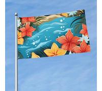 Bandiera stagionale da giardino, 3 x 5 piedi, motivo tropicale per le feste, bandiera stagionale primaverile per decorazioni natalizie all'aperto