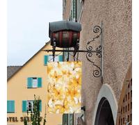 Bandiera stagionale da giardino bifacciale 12 x 18 pollici con farfalla gialla e bianca, piccola per esterni, decorazione floreale stagionale da fattoria, bandiera per casa delle vacanze