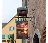 Bandiera stagionale da giardino bifacciale 12 x 18 pollici con porto per barche al tramonto, piccola bandiera per esterni, decorazione floreale stagionale da fattoria, bandiera per casa delle vacanze