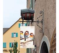 Bandiera stagionale da giardino bifacciale 12 x 18 pollici con uccelli che riposano su un ramo di albero, piccola per esterni, decorazione floreale stagionale da fattoria, bandiera per casa delle vaca
