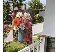 Bandiera stagionale da giardino bifacciale, 28 x 40 pollici, con fiori freschi di fattoria, piccole bandiere da giardino primaverili per esterni, bandiera stagionale da giardino floreale da fattoria