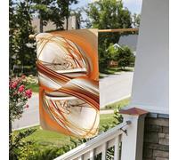 Bandiera stagionale da giardino bifacciale, 28 x 40 pollici, con linee bianche arancioni astratte, piccole bandiere da giardino per esterni, bandiera stagionale da fattoria floreale, decorazione per