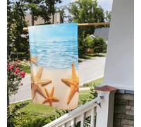 Bandiera stagionale da giardino bifacciale, 28 x 40 pollici, con stelle marine estive marittime, piccole bandiere da cortile per esterni, bandiera stagionale da fattoria floreale, decorazione per es