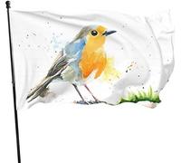 Bandiera stagionale da giardino pettirosso, bandiera da cortile 3 x 5 piedi decorazioni per la casa all'aperto