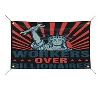 Bandiera Stampa Bandiere Da Giardino Workers Over Billionaires Social Just Scale Protest Classica Flag Per Celebrazione Conferenza Balcone 90X150Cm