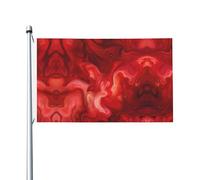 Bandiera stampata double-face con occhielli e scritta "The red fire is flowing", 0,9 x 1,5 m, adatta per feste e decorazioni per patio
