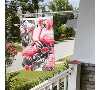 Bandiera stampata floreale con fenicottero, 6 x 0,9 m, per esterni e interni, primavera, estate, autunno, inverno, bandiere da giardino con occhiello verticale su entrambi i lati, bandiere per le