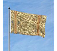 Bandiera stampata per feste all'aperto con labirinto del tesoro (91,4 x 152,4 cm) - ideale per giardino, cortile e decorazioni natalizie