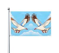Bandiera stampata su entrambi i lati con gabbiani volanti, decorazione per feste, con occhielli, adatta per feste e decorazioni per patio