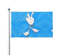 Bandiera stampata su entrambi i lati della casa dell'oca bianca, 0,9 x 1,5 m (poleless), adatta per uso interno ed esterno, festività/evento/decorazione della casa