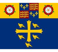 Bandiera Standard of Westminster Abbey | Coat of arms of Westminster Abbey Attributed arms of King Edward the Confessor on a chief or on a pale the royal arms of King Henry VII between two Tudor roses